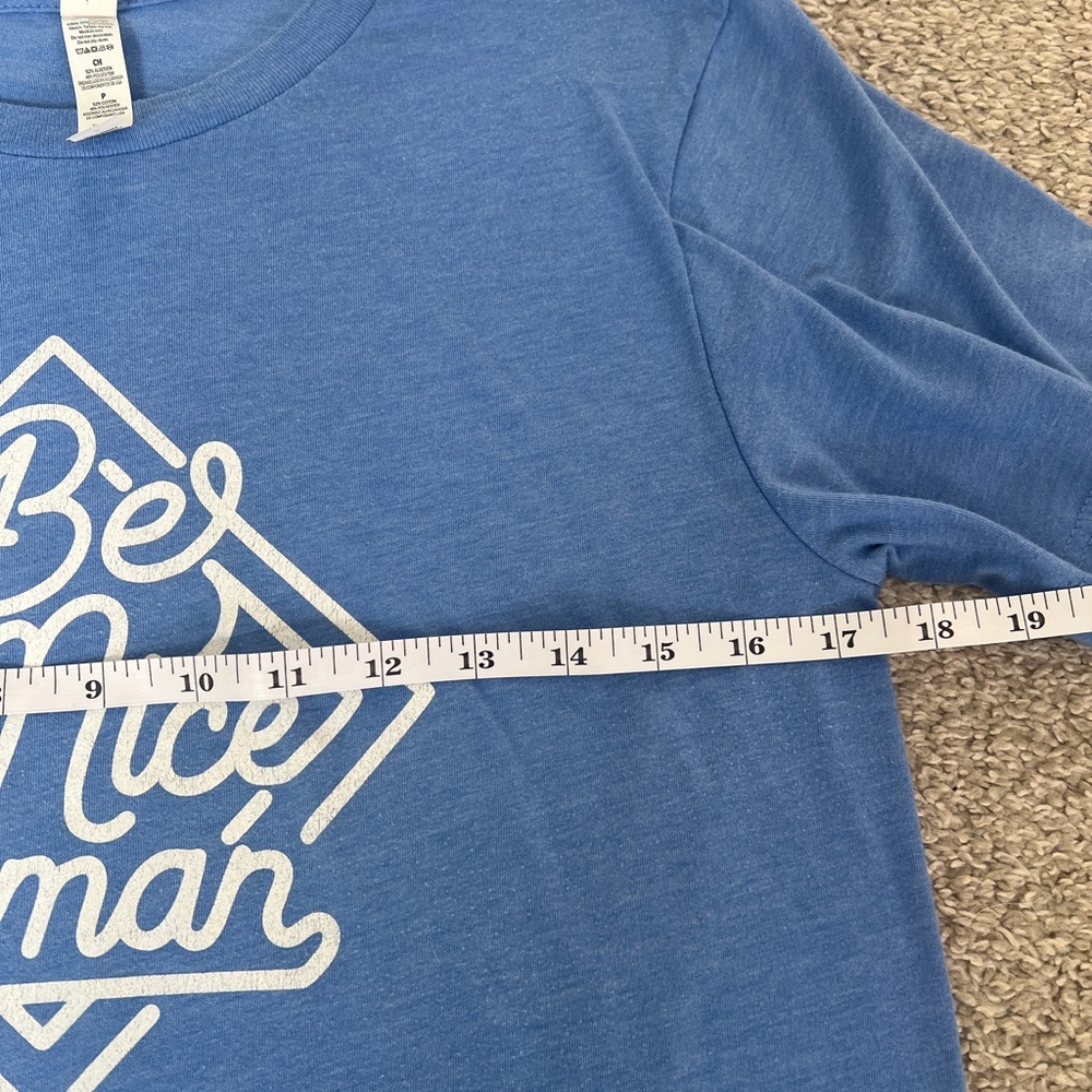 Bella Canvas Blue "Be a Nice Human" Graphic Tee | Coastal Indie Aesthetic - Picture 5 of 8